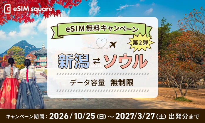 新潟⇔ソウル線利用者限定！韓国で使えるeSIM無料キャンペーンを実施