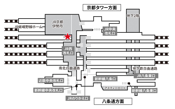 京都総合観光案内所　地図