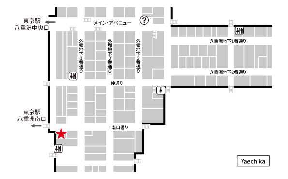 NewDaysグランスタ八重洲地下南　場所地図