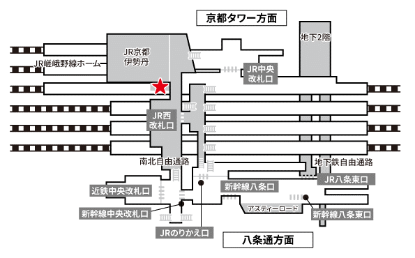 京都総合観光案内所 京なび　場所地図