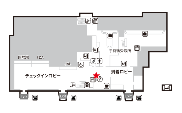 いわて花巻空港　1階総合案内所　場所地図