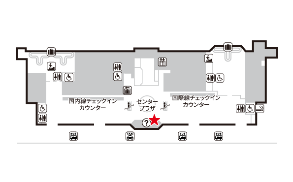 新潟空港　1階 新潟県観光案内所　場所地図