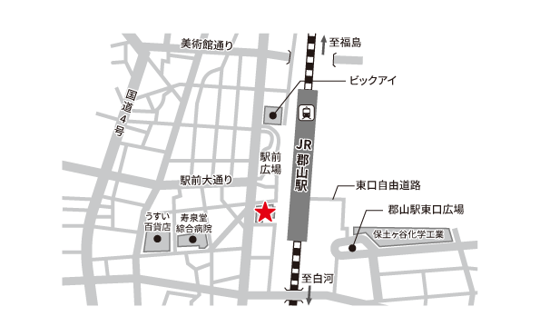 スマホ修理工房 アティ郡山店　場所地図