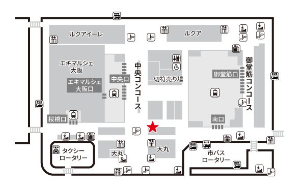 ラ・パレット 大阪店　場所地図