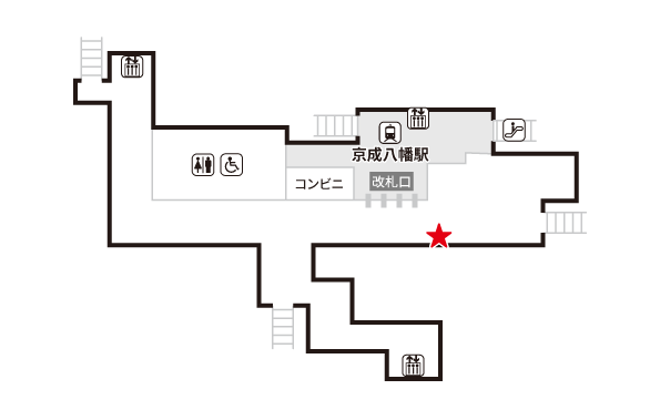 京成八幡駅　場所地図