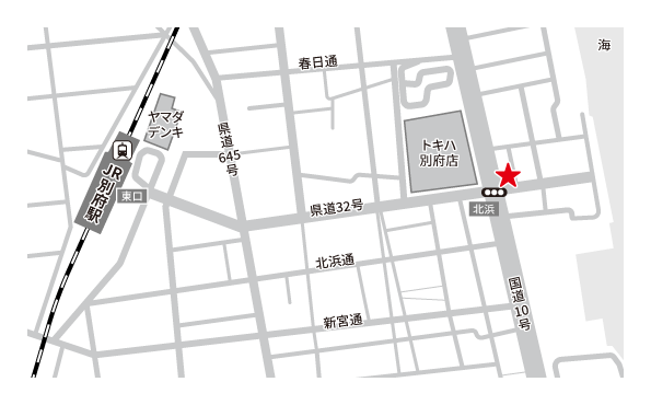 別府北浜バスのりば　場所地図