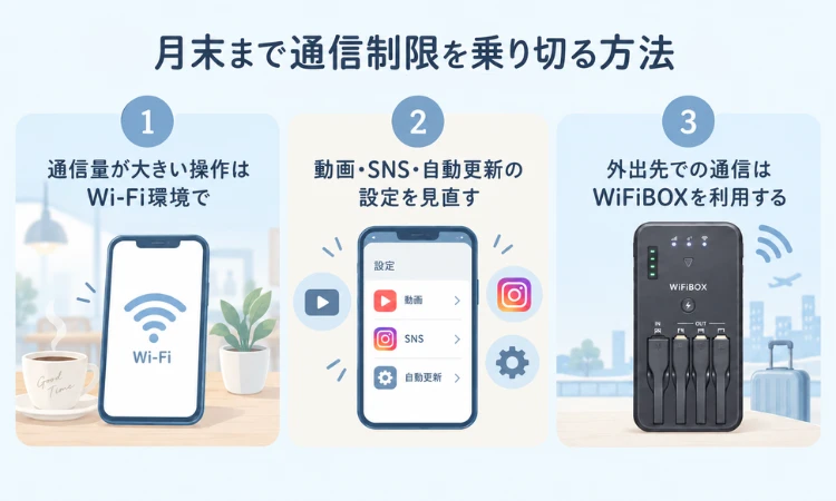 月末まで通信制限を乗り切る方法