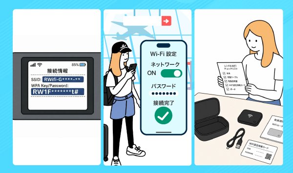 スマホをWi-Fiに接続しているイラスト