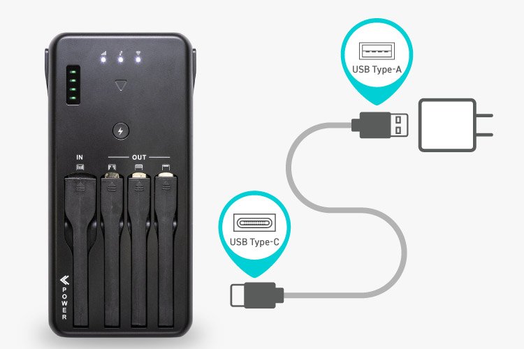 Type-C型　を使った充電方法