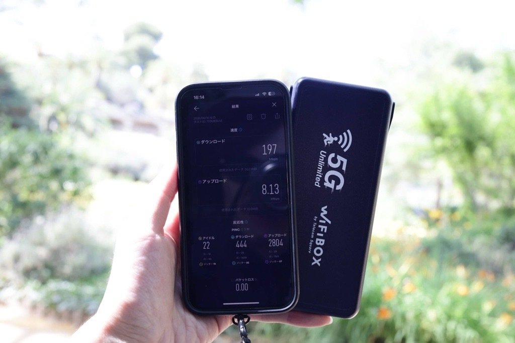 wifiboxの速度測定の写真